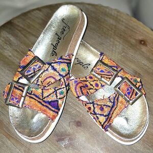 Free People Orange Blue Sandals Vibrant Summer Style